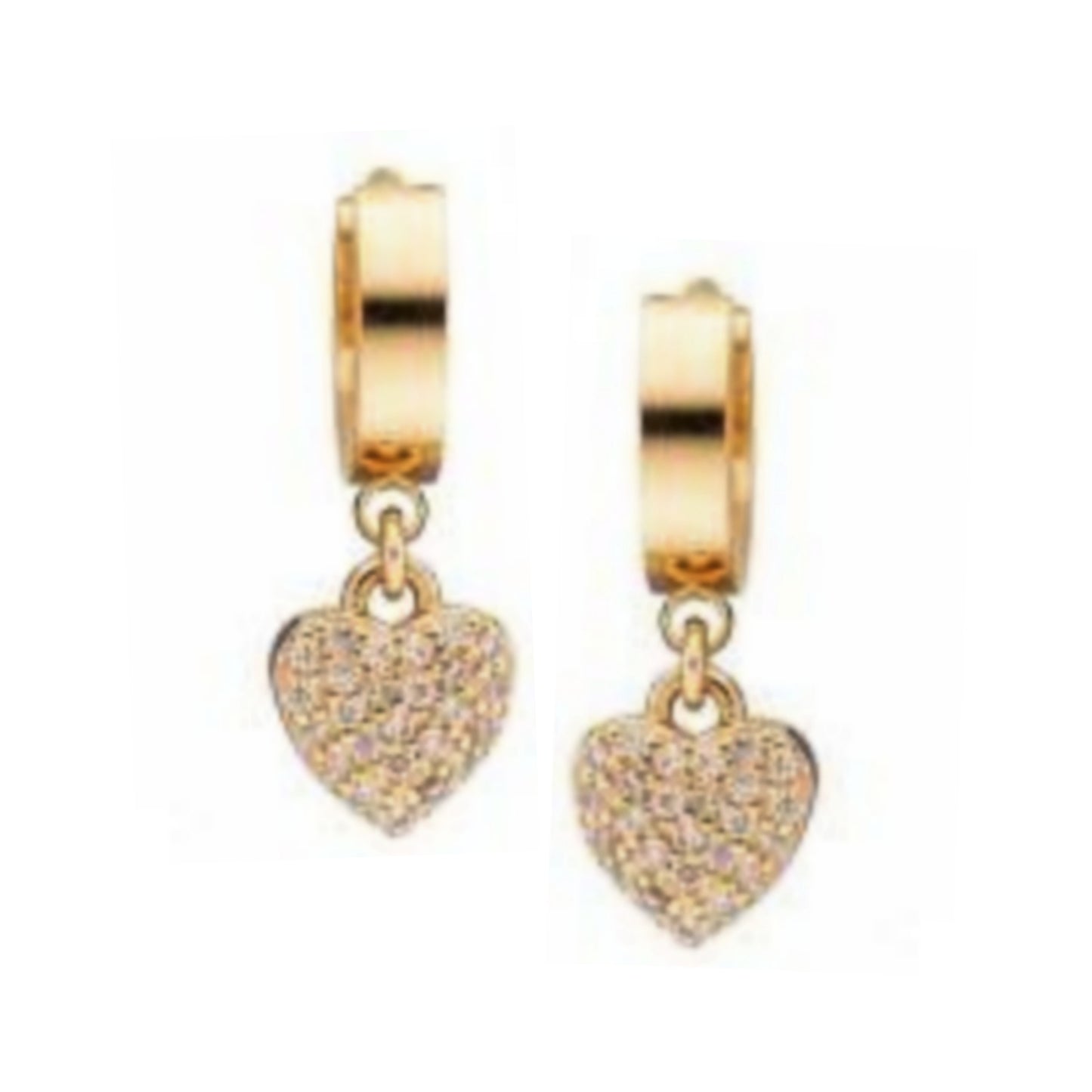 Surgical Steel Small CZ Heart Huggie Earring - HK Jewels