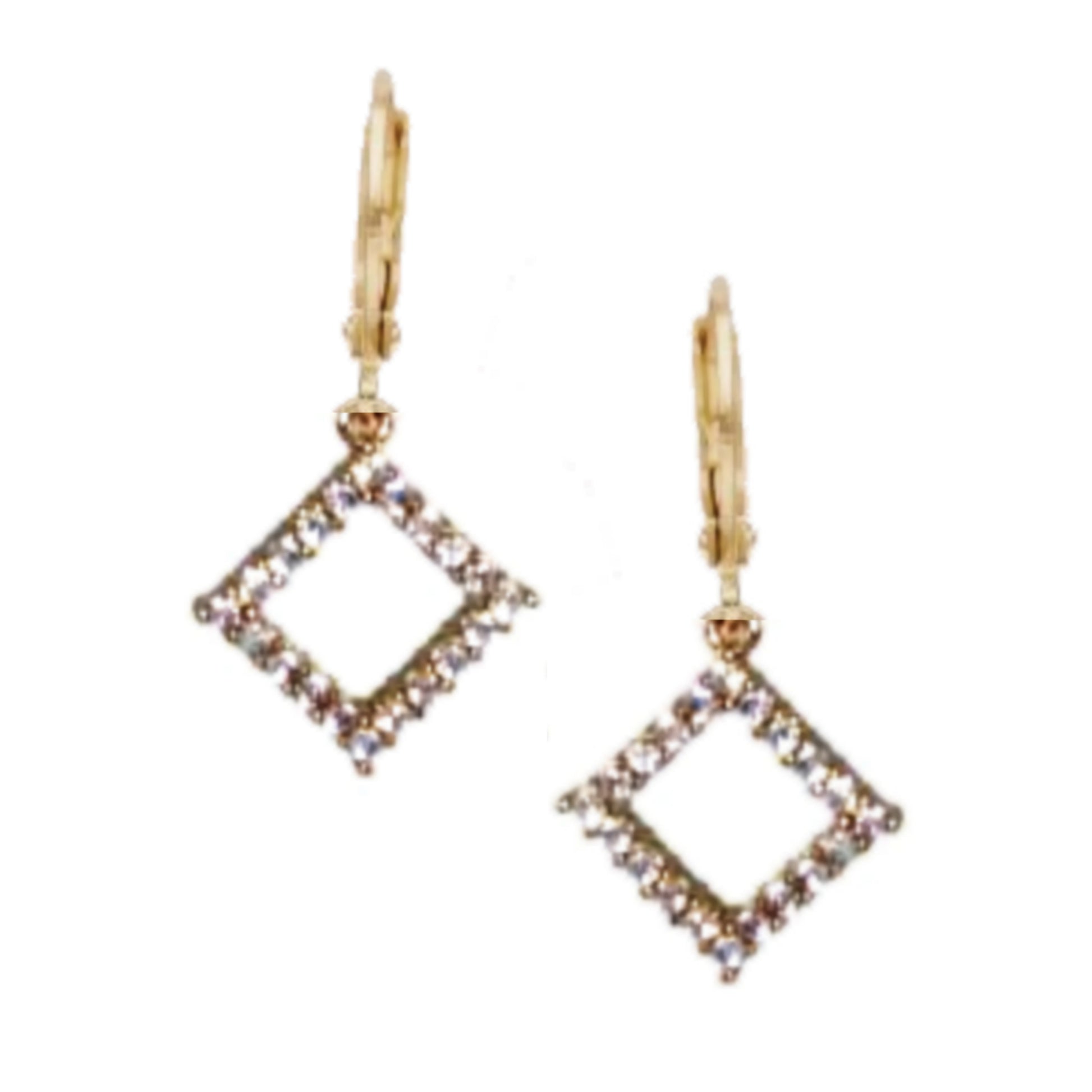 Surgical Steel CZ Diamond Shape Earrings - HK Jewels