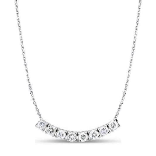 2.44 Carat Diamond Curved Bar Necklace - HK Jewels