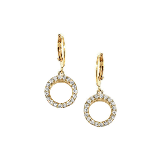 Surgical Steel CZ Circle Earrings - HK Jewels