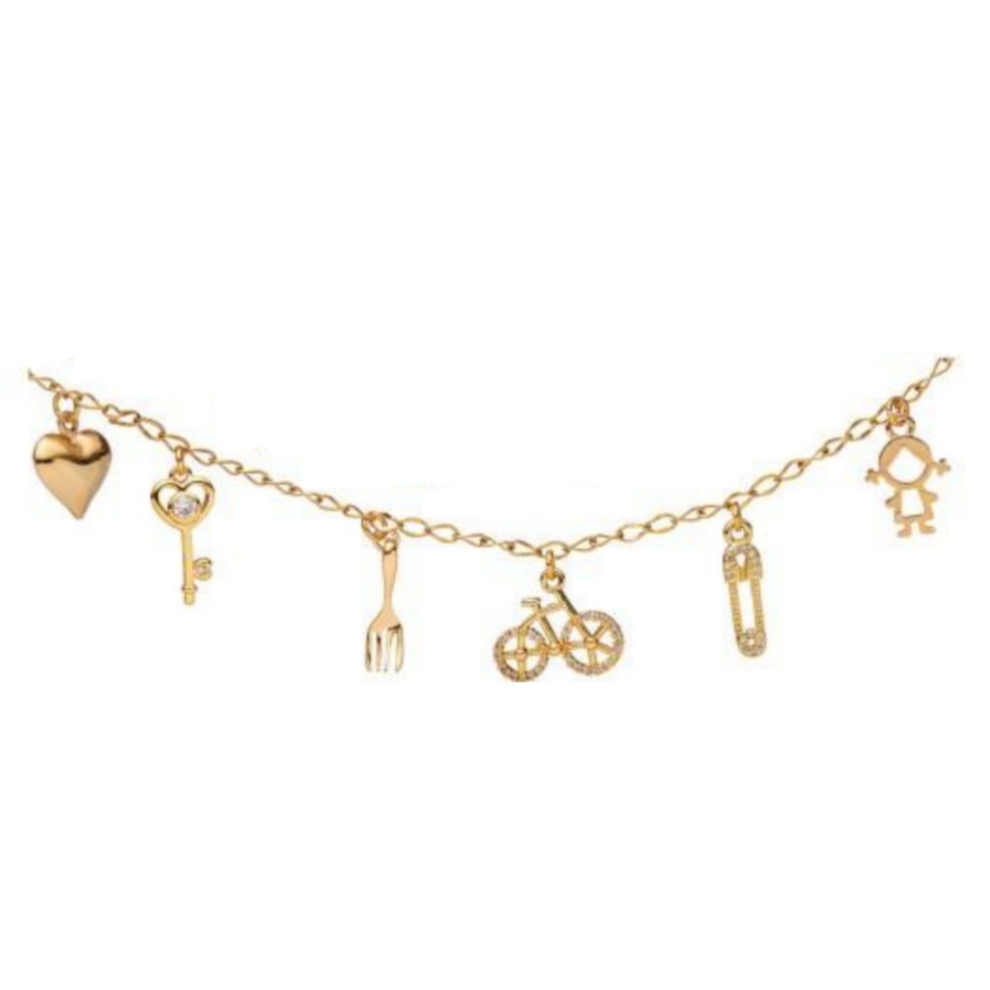 Gold Plated Bike and Other Charms Children's Bracelet - HK Jewels