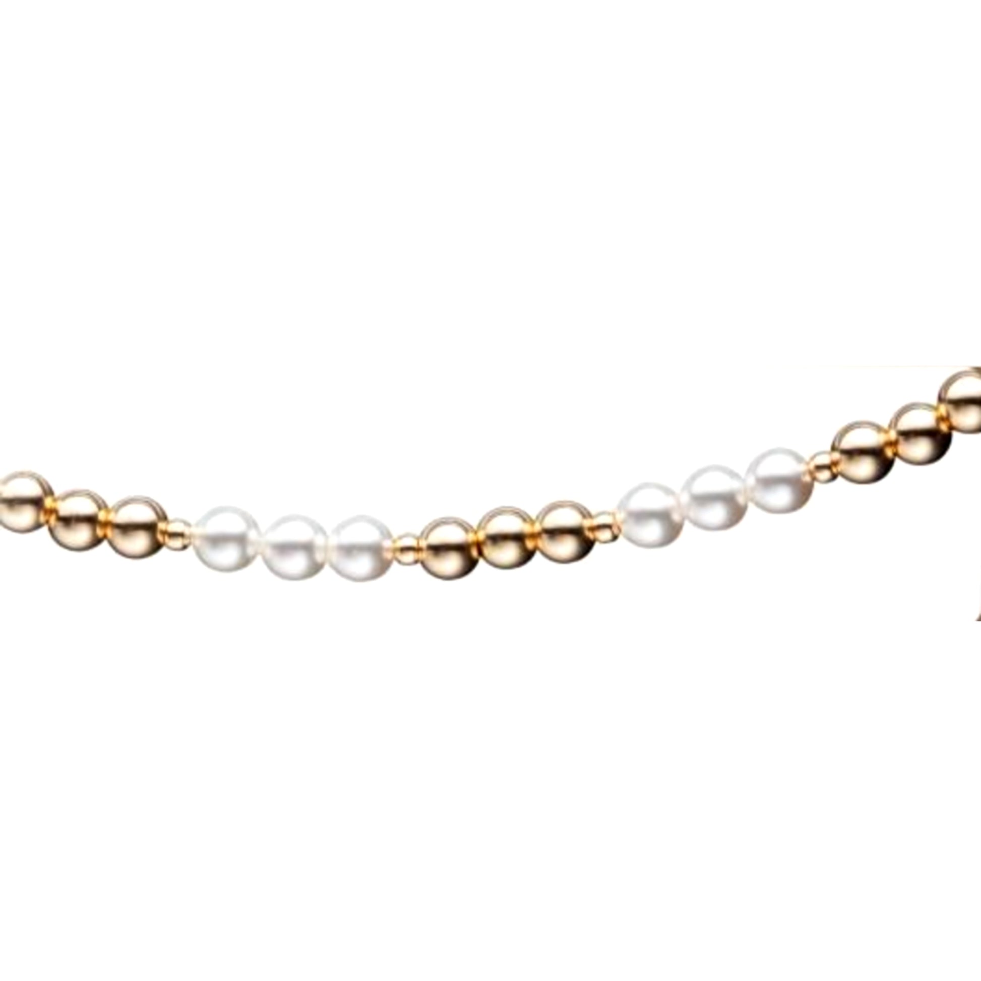 Gold Filled and White 4mm Pearls Children's Bracelet - HK Jewels