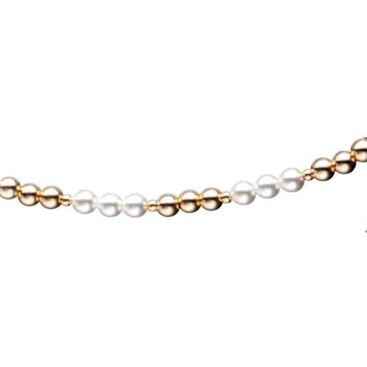 Gold Filled and White 4mm Pearls Children's Bracelet - HK Jewels