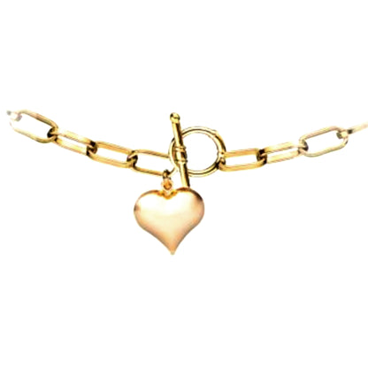 Gold Plated Long Oval Link  Bracelet - HK Jewels