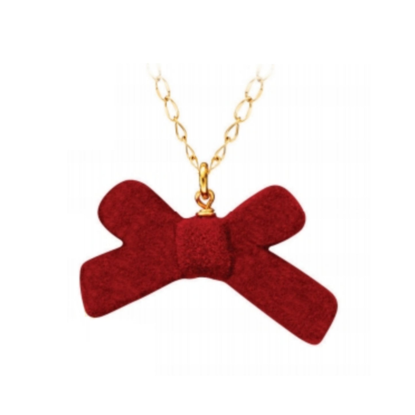 Gold Plated Chain With Velvet Bow Necklace - HK Jewels