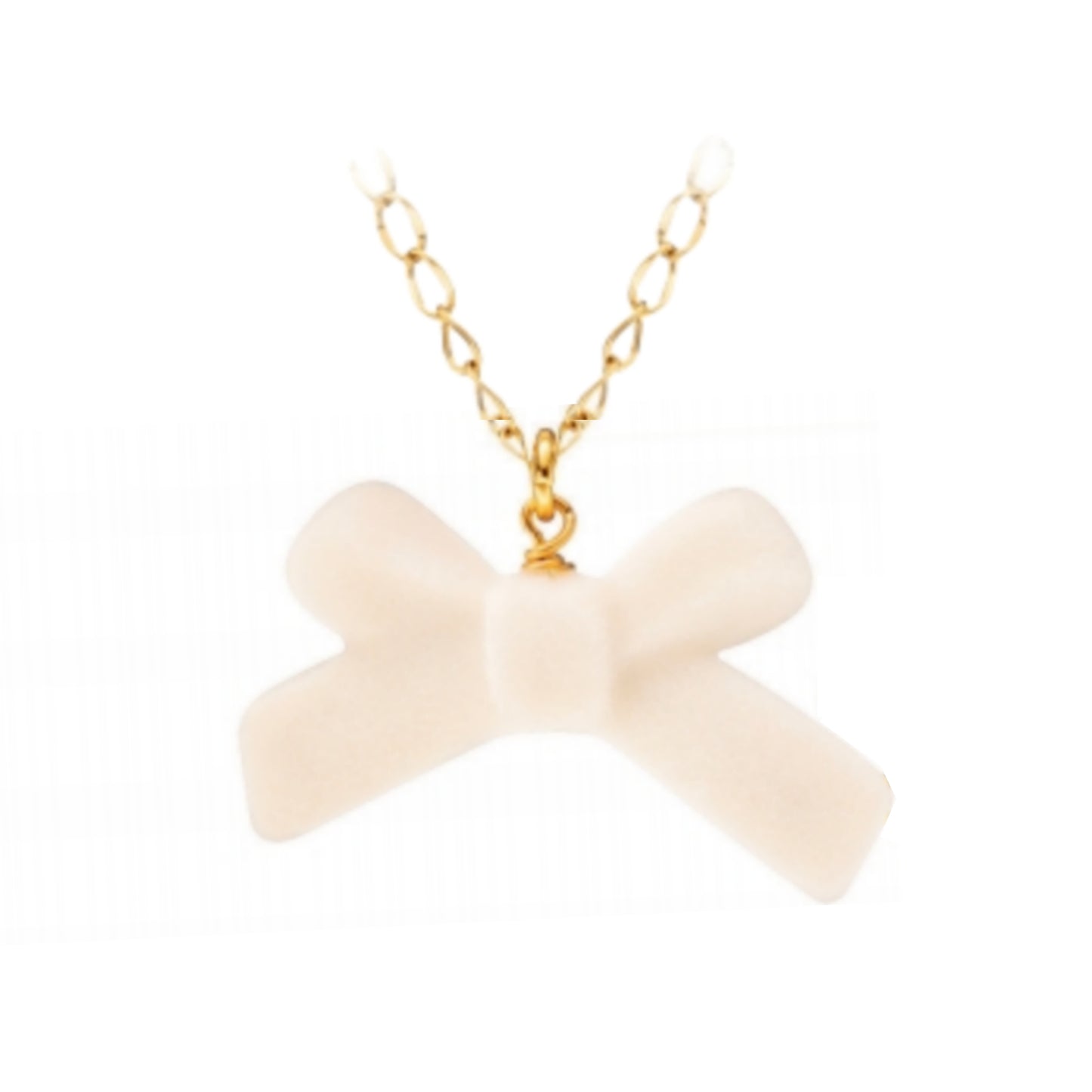 Gold Plated Chain With Velvet Bow Necklace - HK Jewels