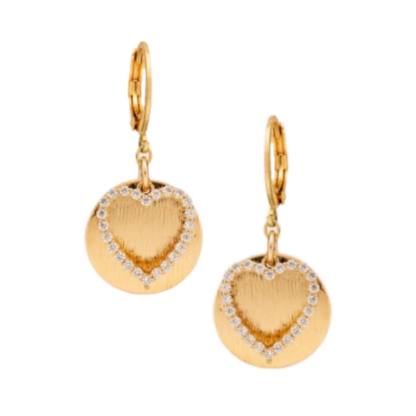 Surgical Steel CZ Heart And Circle Earrings - HK Jewels