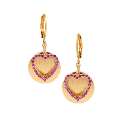 Surgical Steel CZ Heart And Circle Earrings - HK Jewels