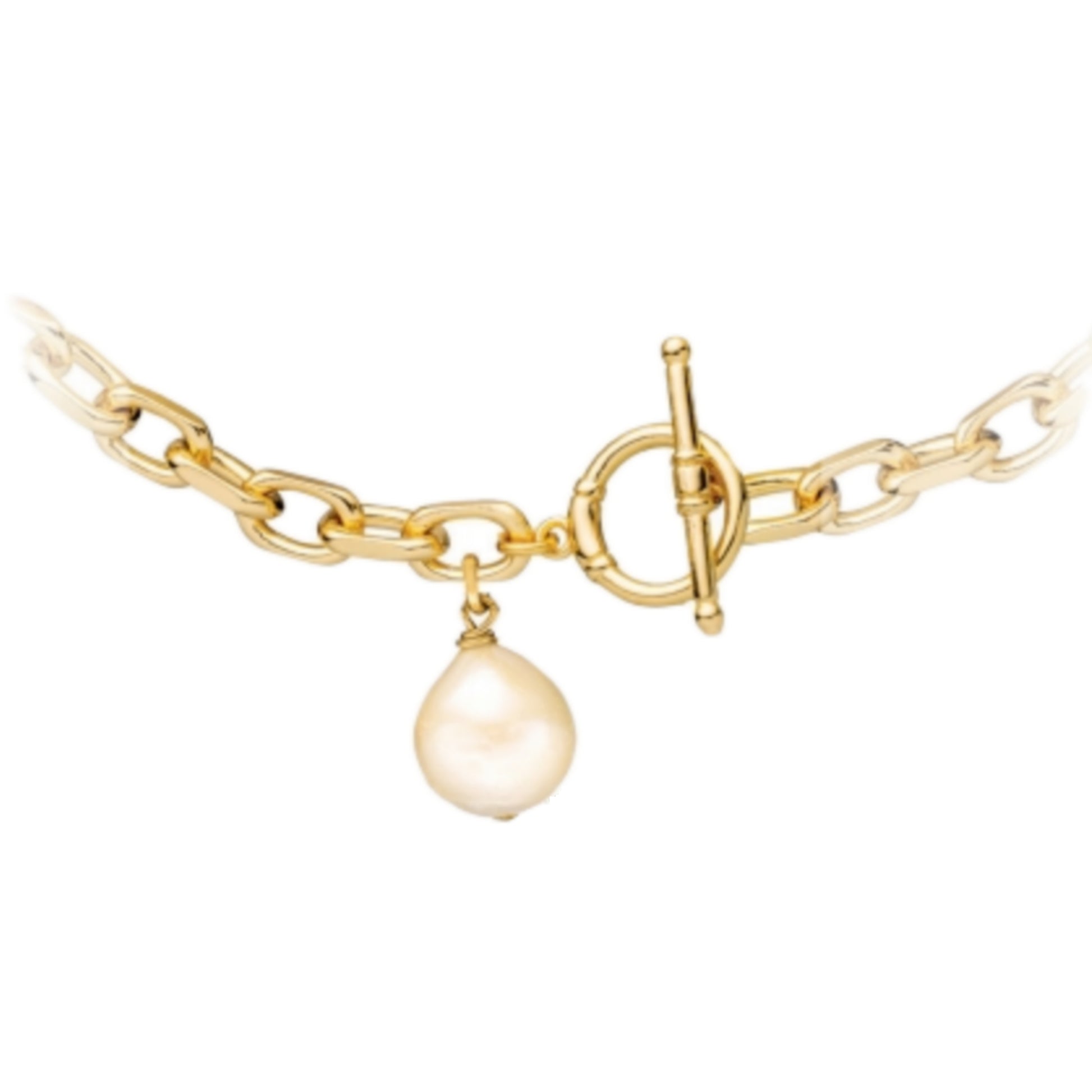 Gold Plated Oval Large Link  Bracelet - HK Jewels