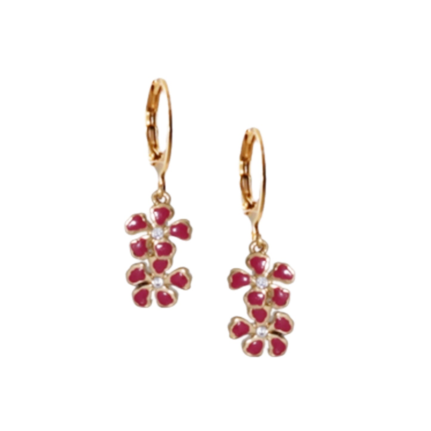 Surgical Steel Double Flower Earring - HK Jewels