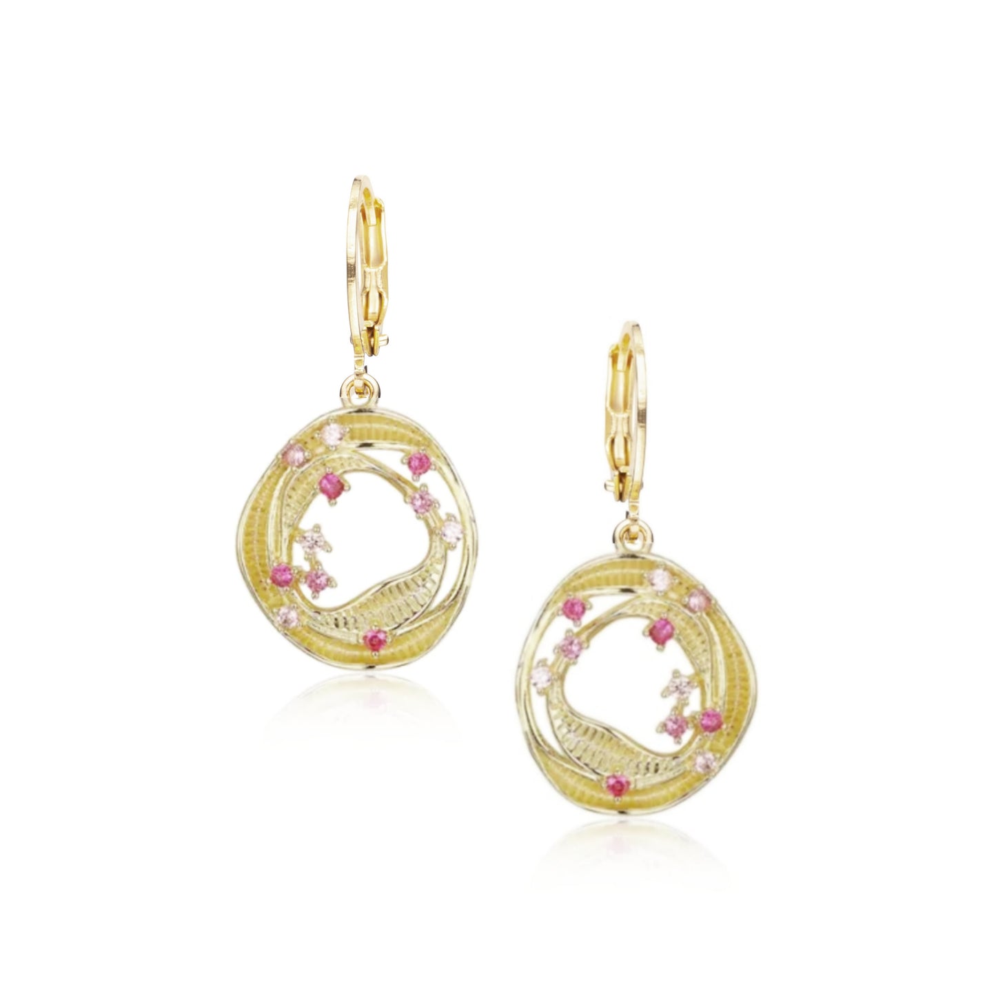 Surgical Steel Uneven Open Round Circles With Thrown CZ Stones Earring - HK Jewels