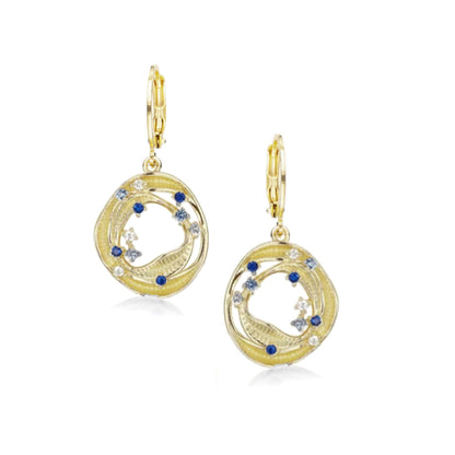 Surgical Steel Uneven Open Round Circles With Thrown CZ Stones Earring - HK Jewels