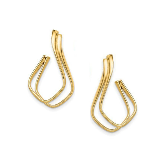 14k Polished Fancy Post Earrings - HK Jewels