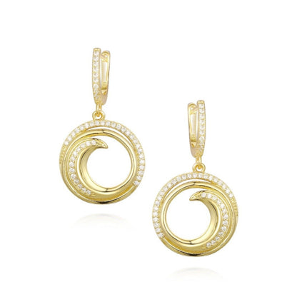 Sterling Silver Round Swirl CZ Earring - HK Jewels