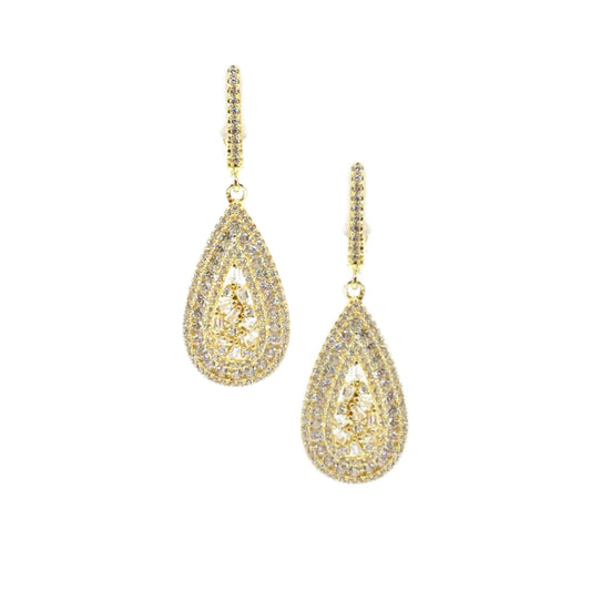 Gold Plated Sterling Silver Teardrop Earrings - HK Jewels