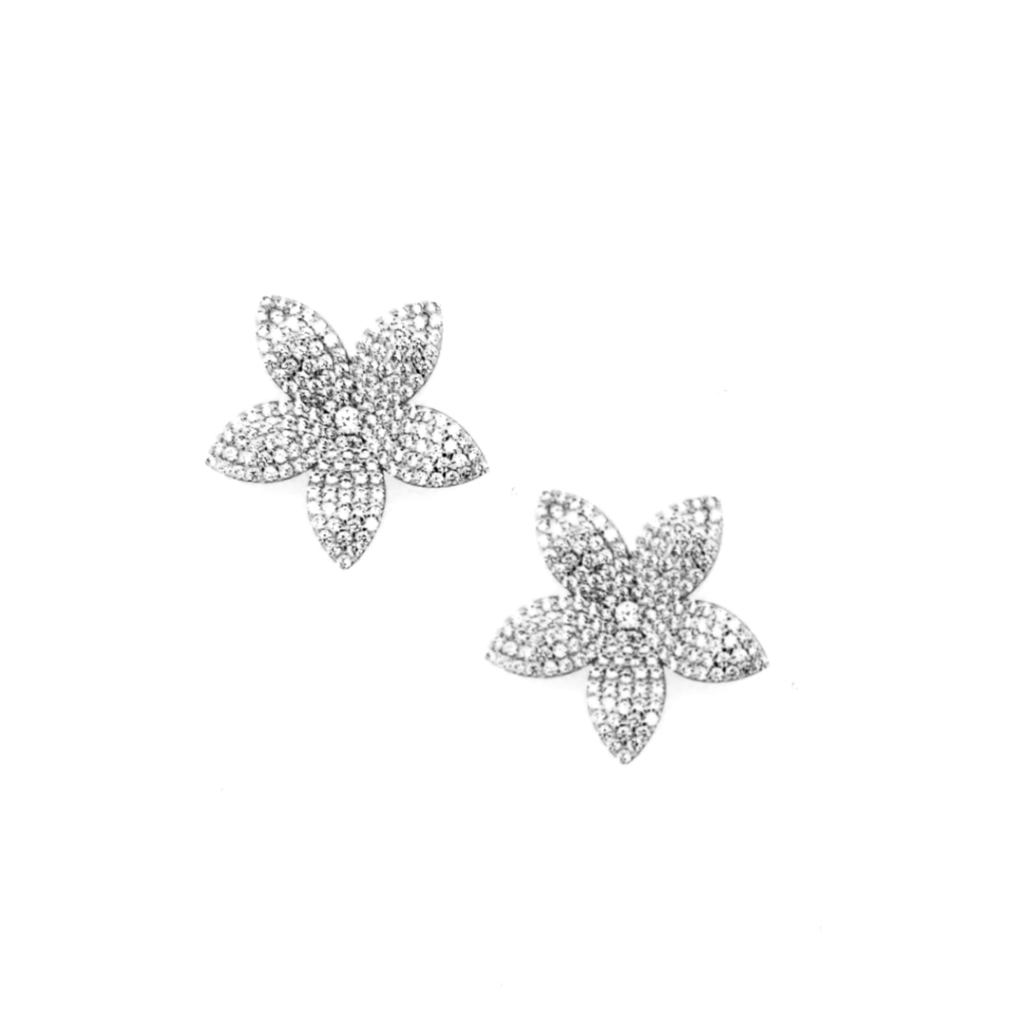 Gold Plated Sterling Silver Flower Stud Earrings - HK Jewels