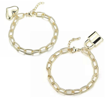 Gold Plated Large Link Bracelet - HK Jewels