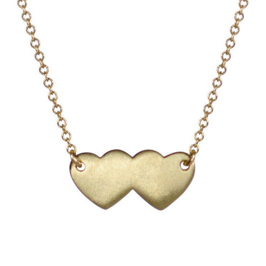 Gold Filled Double Heart Children's Necklace - HK Jewels