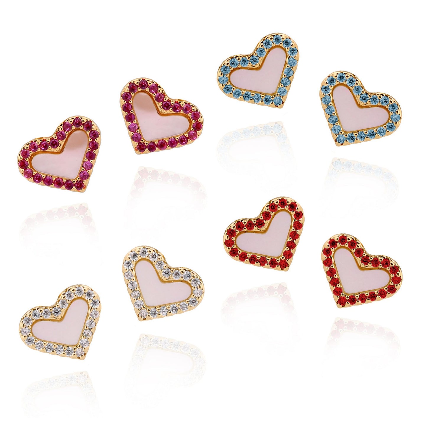 Small Mother of Pearl Heart Stud - HK Jewels
