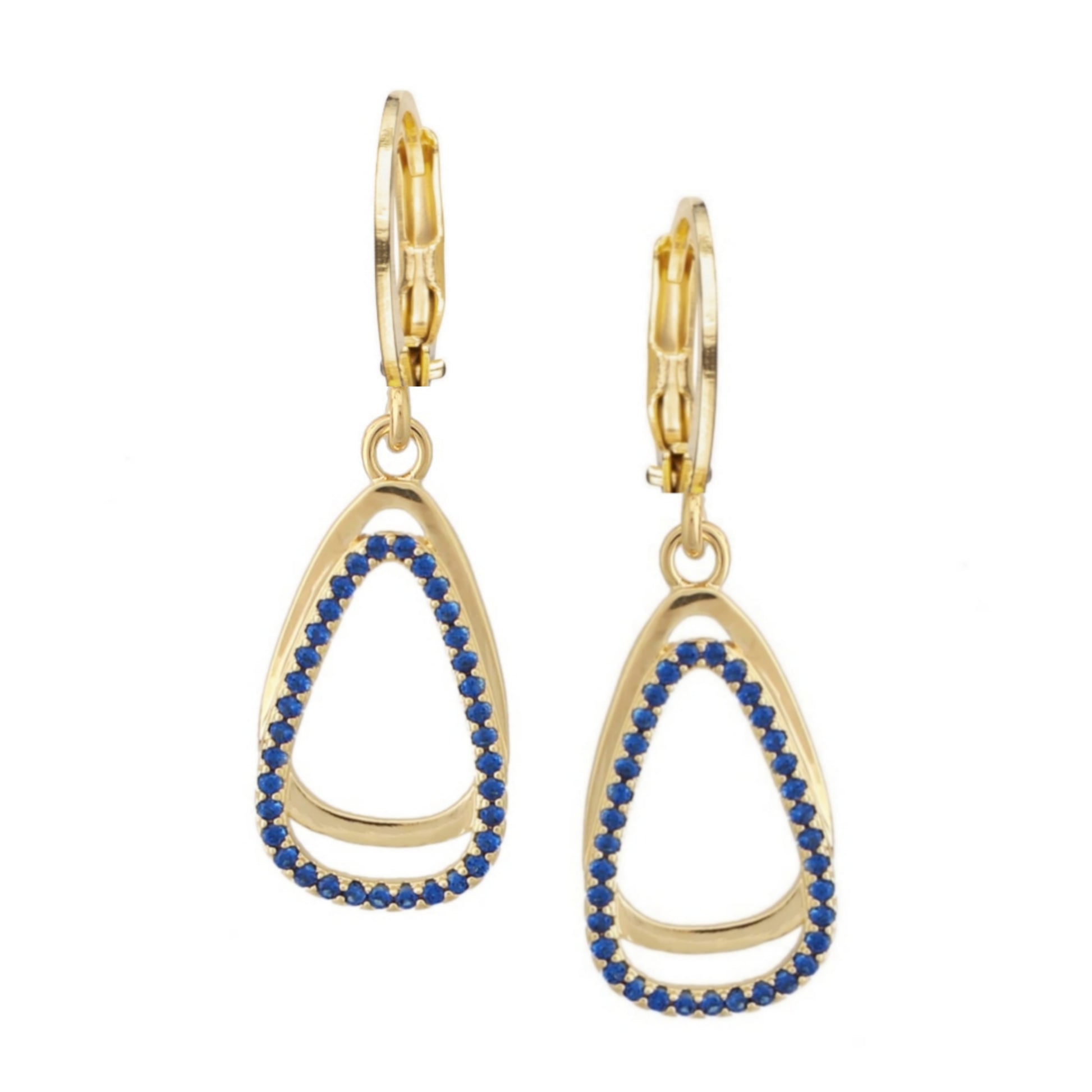 Surgical Steel Slipped Triangle Earring- Blue - HK Jewels