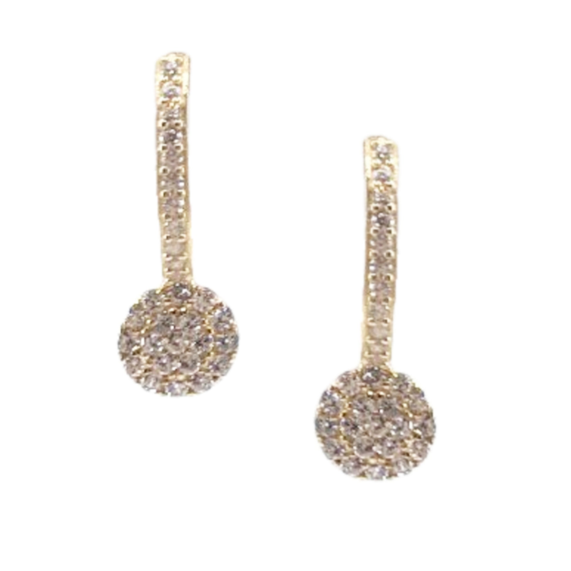 14K Gold CZ Circle Earrings - HK Jewels