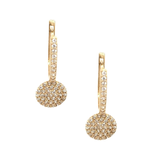 14K Gold CZ Circle Earrings - HK Jewels