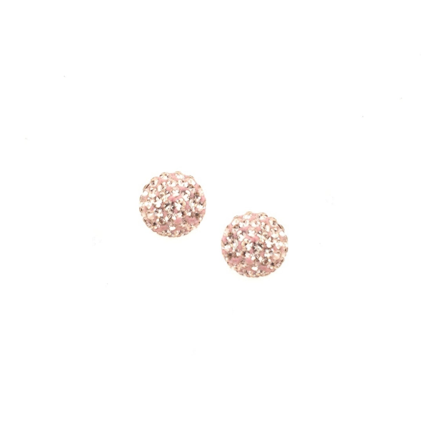 14k Gold Flat 10mm Champagne Shamballa Ball Screwback Earring - HK Jewels