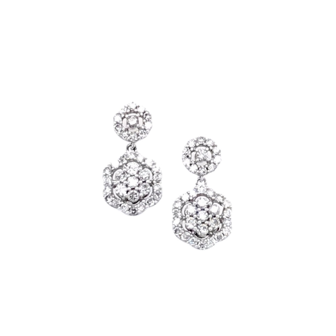 10k Diamond Small Drop Hexagon Shape Earring - HK Jewels