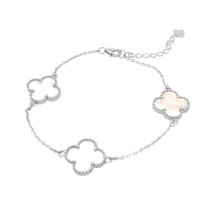 Sterling Silver Children's Small Three Clover Bracelet - HK Jewels