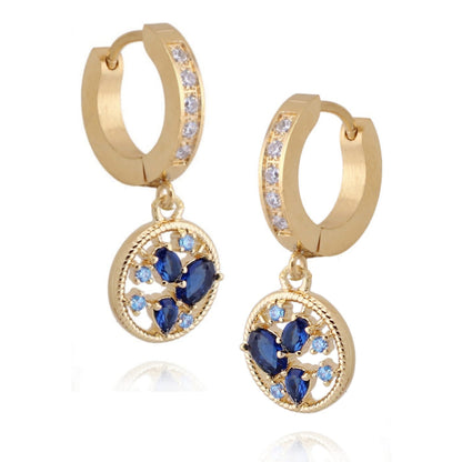 Gold Plated Surgical Steel CZ Circle Earring - HK Jewels