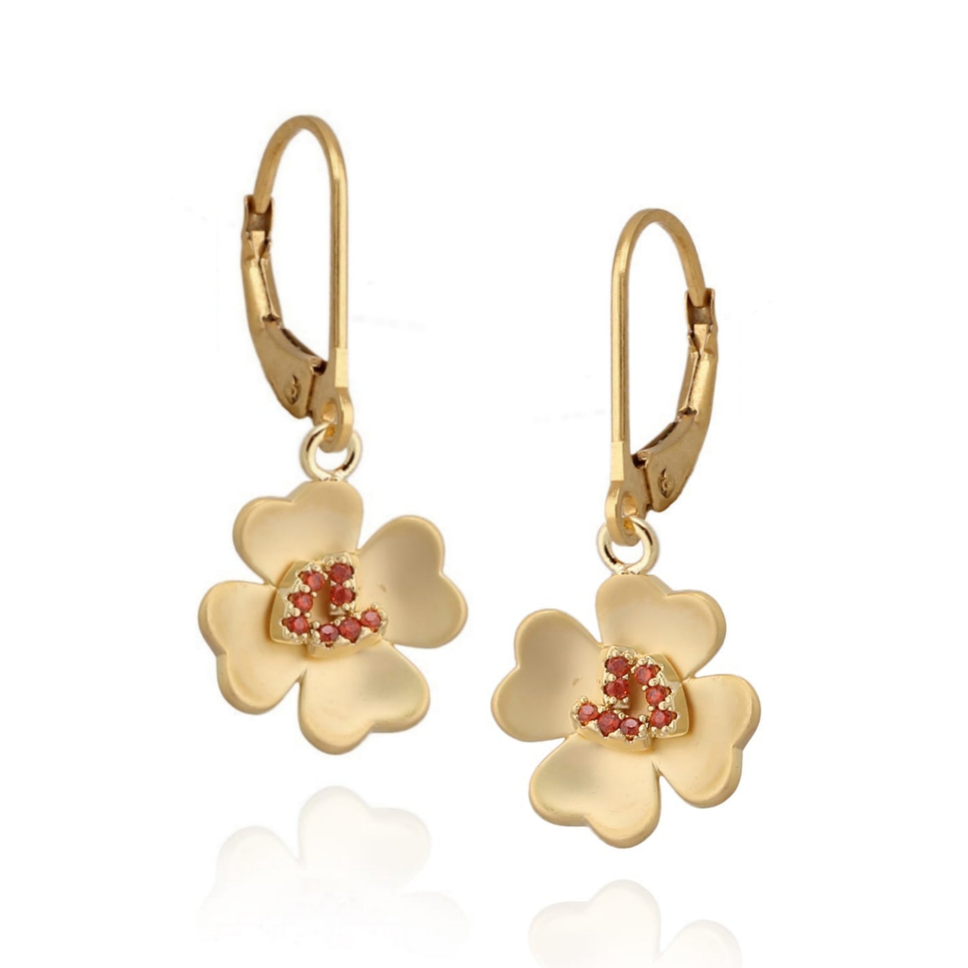 Surgical Steel Matte Gold Four Petal Flower Earring - HK Jewels