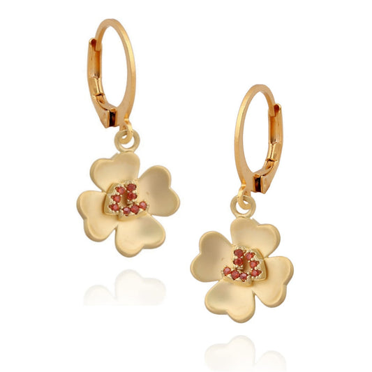 Surgical Steel Matte Gold Four Petal Flower Earring - HK Jewels