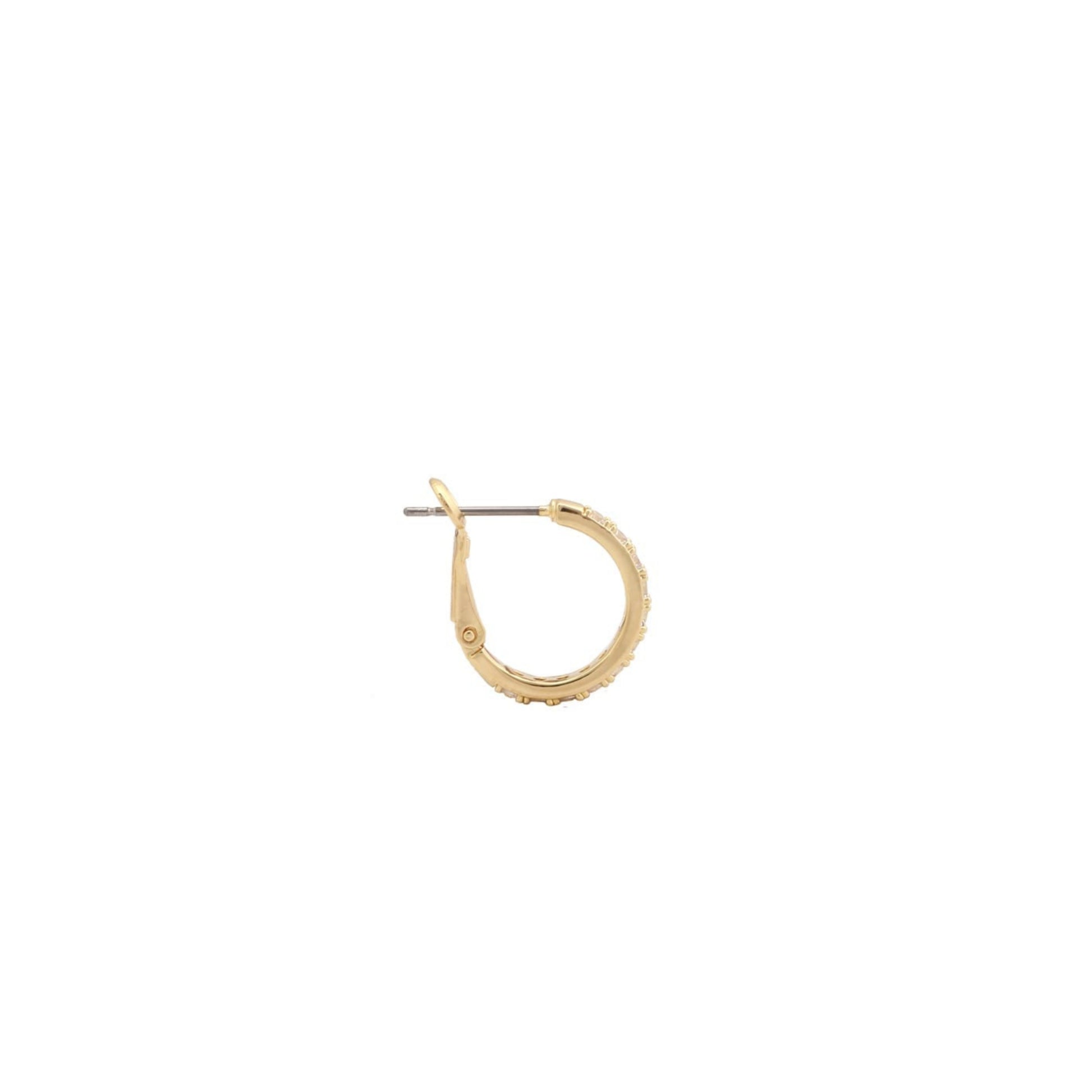 Thin CZ Hoop Huggie Earring-Medium - HK Jewels