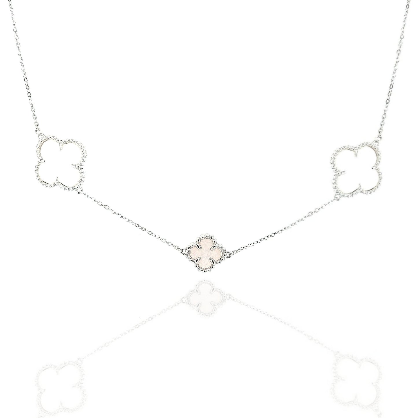 Sterling Silver Clover Necklace - HK Jewels