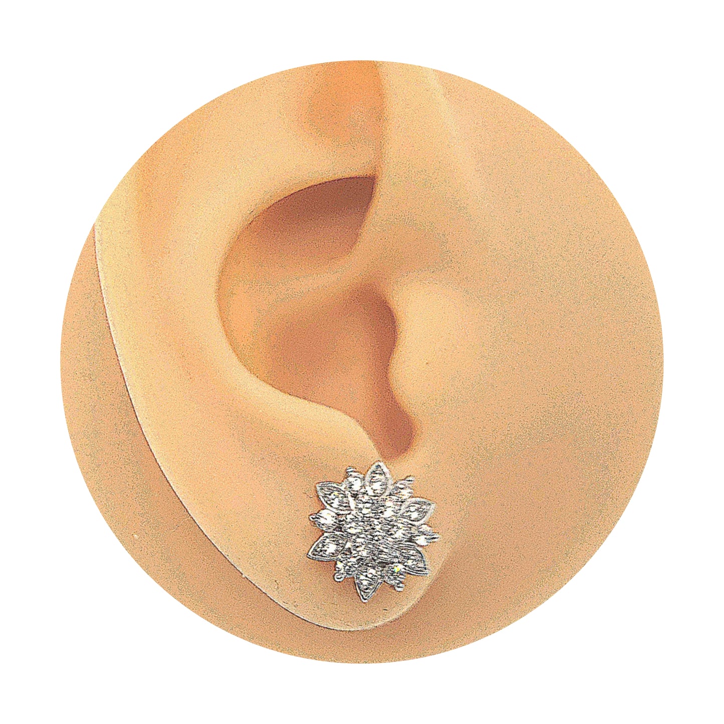 Sterling Silver MicroPave Flower Studs - HK Jewels