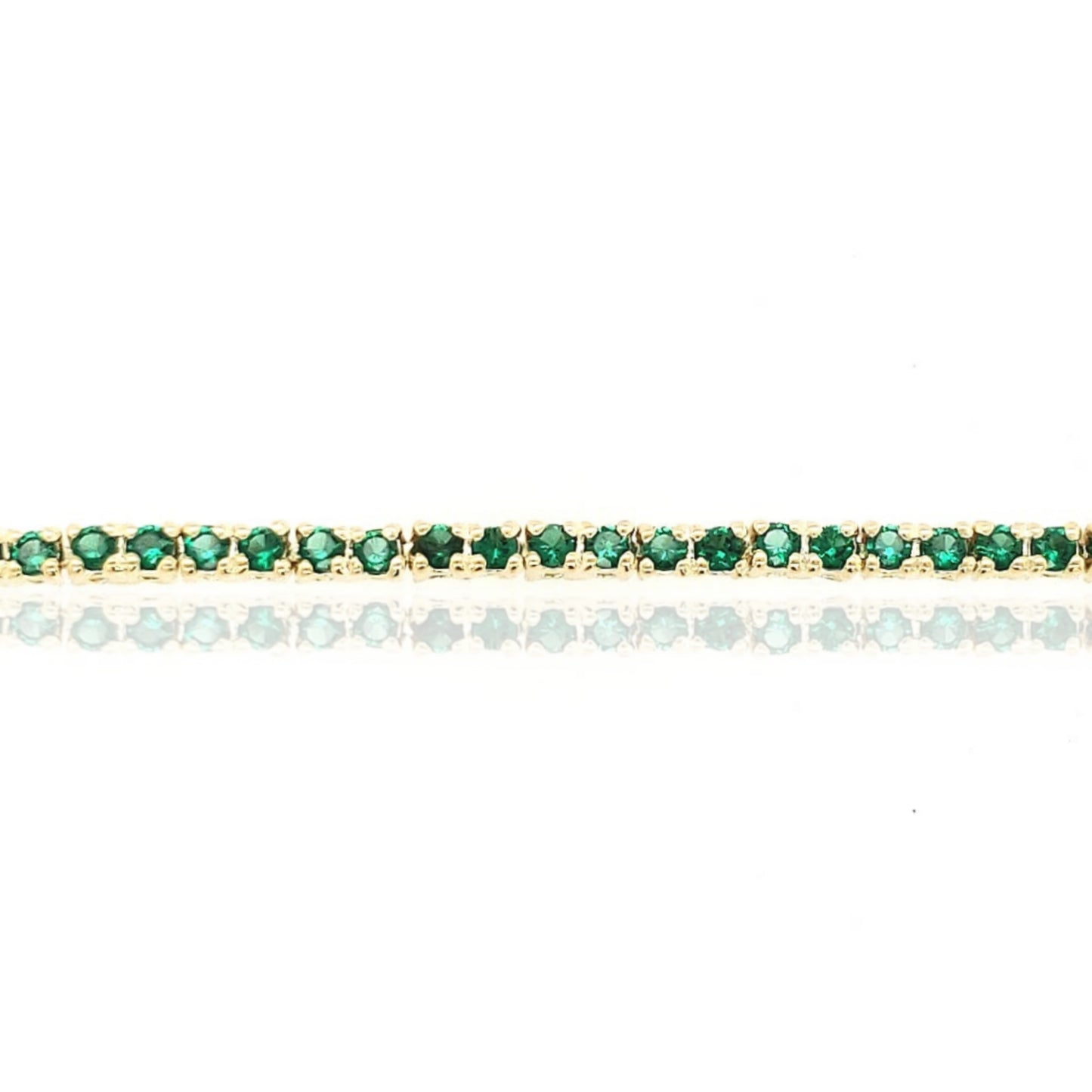 Sterling Silver Gold Plated Colored Stone CZ Tennis Bracelet - HK Jewels