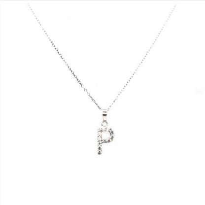 Sterling Silver And CZ Initial Pendant - HK Jewels