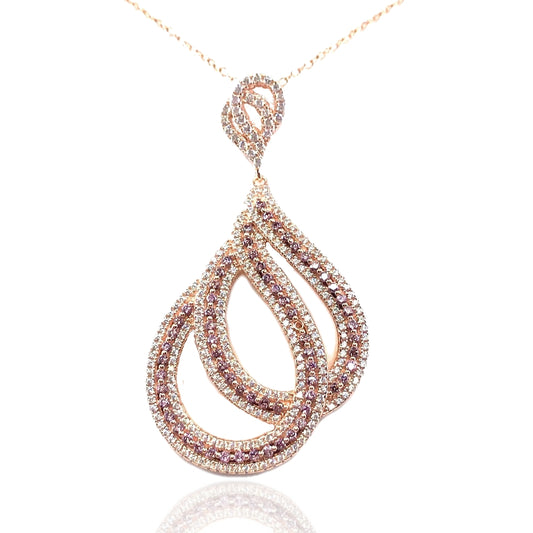 Sterling Silver Double Teardrop Pendant - HK Jewels