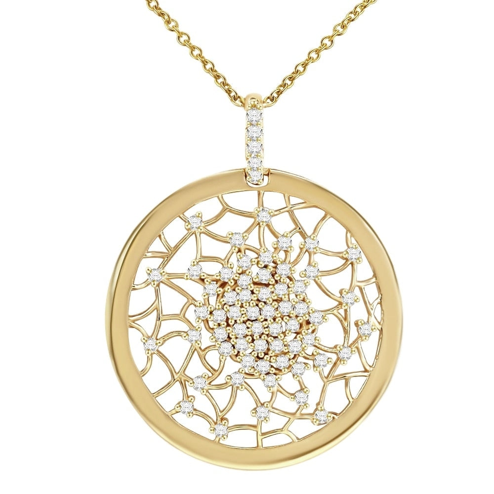 Rose/Yellow/White Gold Plated Sterling Silver Sprinkled CZ Pendant - HK Jewels