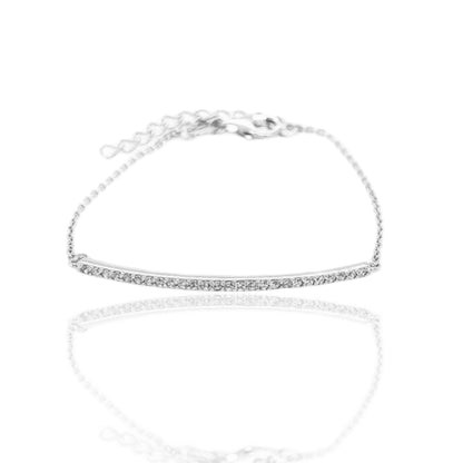 Sterling Silver CZ Bar Bracelet - HK Jewels