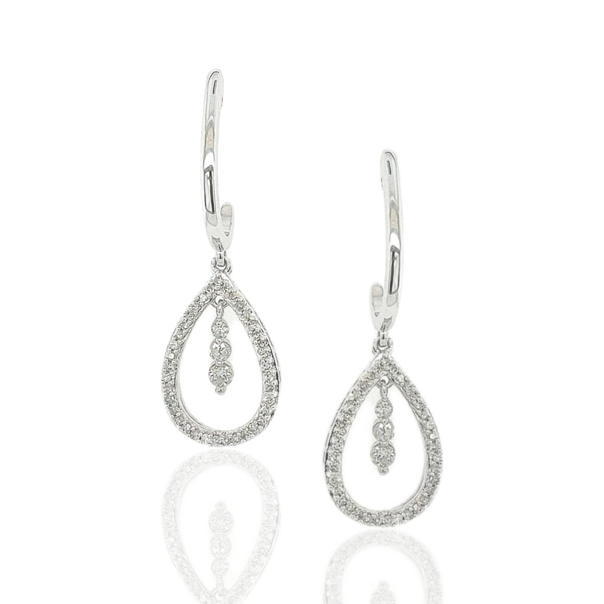 10k Small Teardrop Diamond Earring - HK Jewels