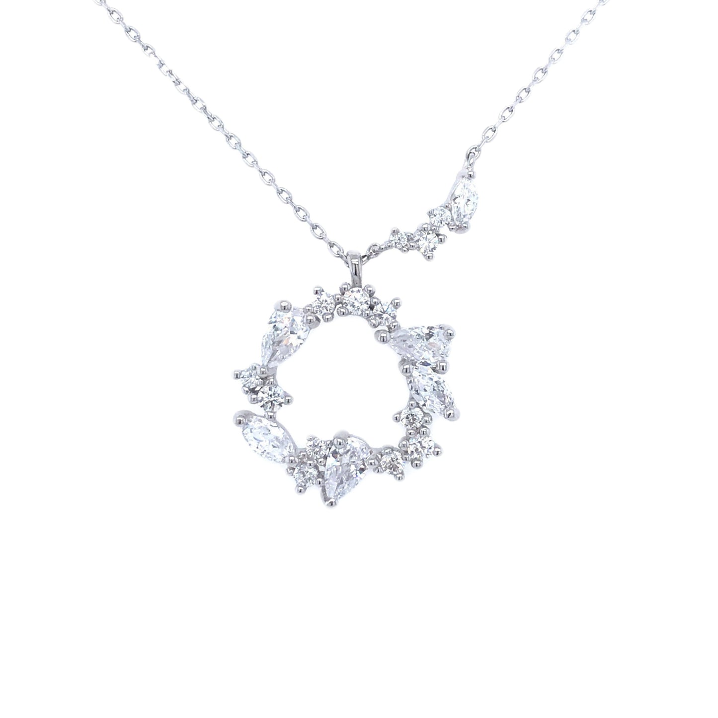 Sterling Silver And CZ Necklace - HK Jewels
