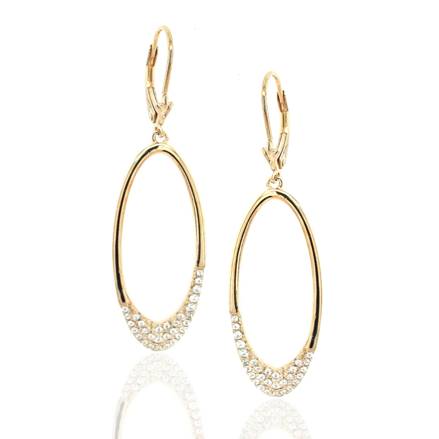 Gold Plated Sterling Silver Oval Earrings - HK Jewels