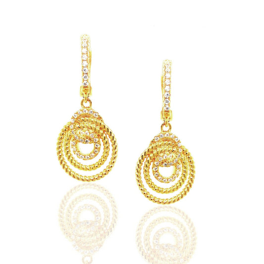 Sterling Silver Circle Gold Plated Earrings - HK Jewels