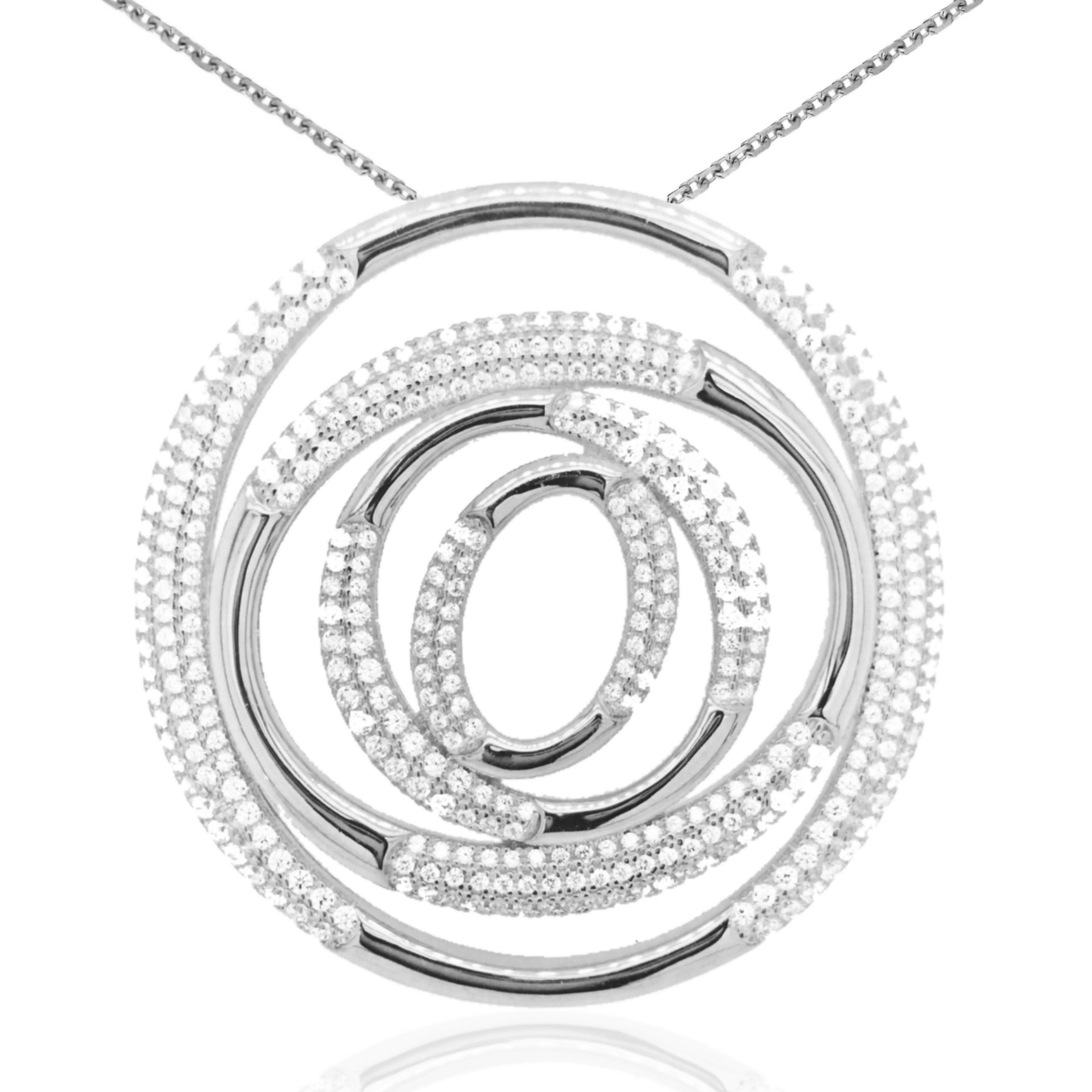 Sterling Silver Large Circle Pendant - HK Jewels