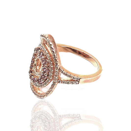 Rose Gold Plated Sterling Silver Colorful Ring - HK Jewels