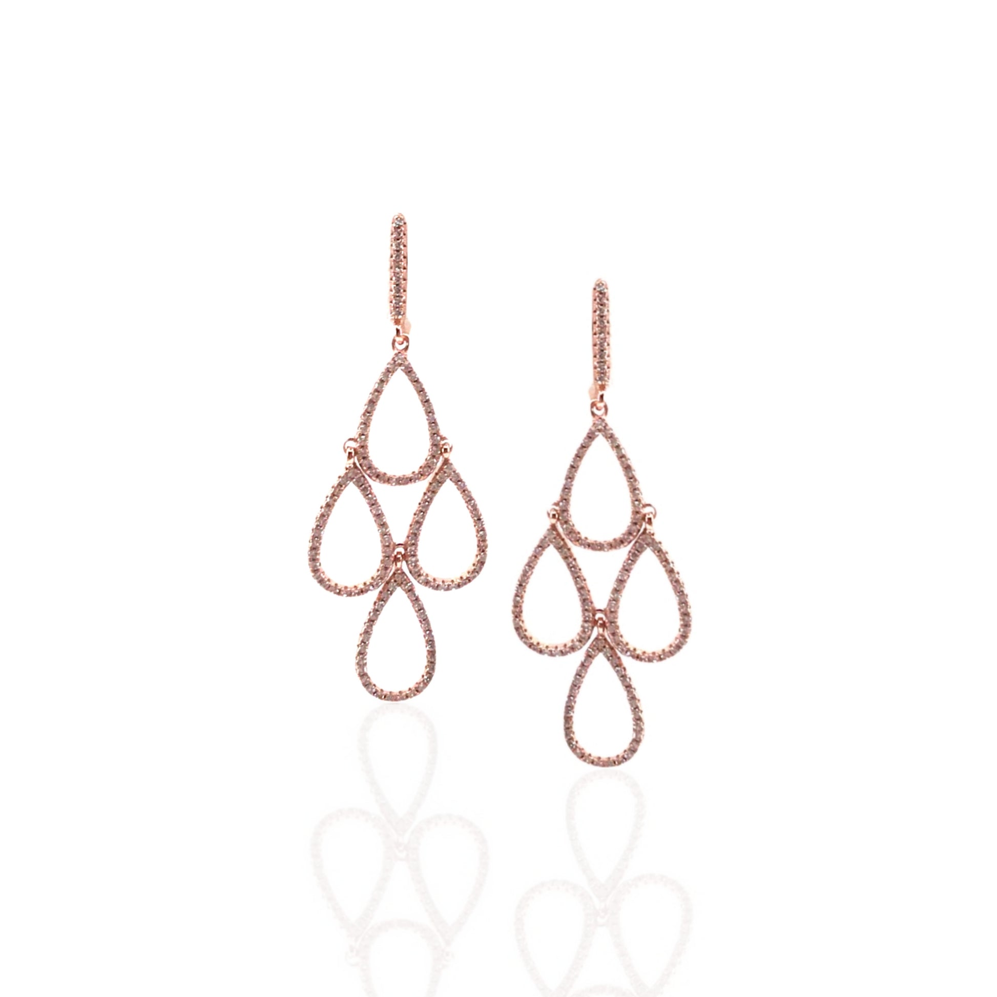 Rose Gold Plated Sterling Silver Earrings - HK Jewels