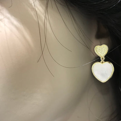 Gold Plated Sterling Silver Double Heart Earring - HK Jewels