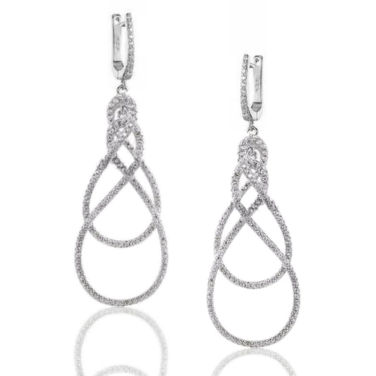 Sterling Silver Long Twisted Earring - HK Jewels