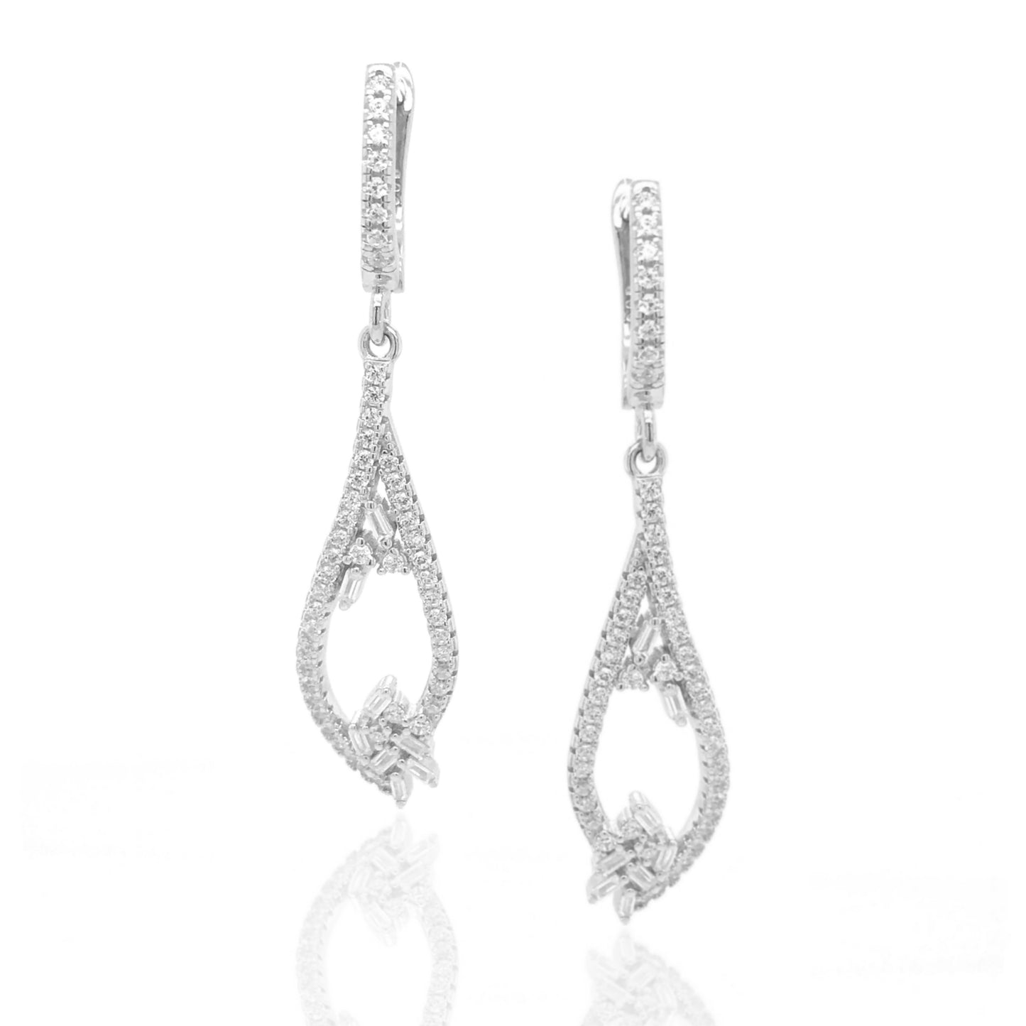 Sterling Silver Long Teardrop Earring - HK Jewels